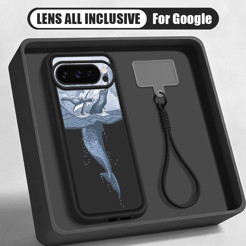 Google Pixel 9 Pro - Humpback Whale Print Wrist Strap Lanyard