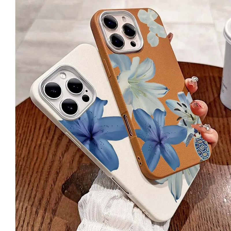 Elegant Blue Lily Fashion Patt - Xiaomi Redmi Note 14 评论和价格