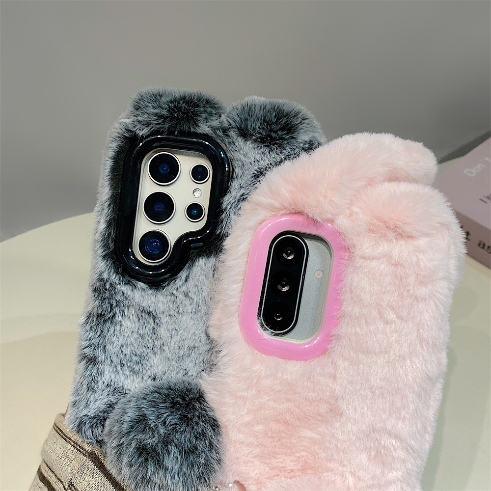 Cute Rabbit Ears Fluffy Stand  - Samsung Galaxy S25 评论和价格