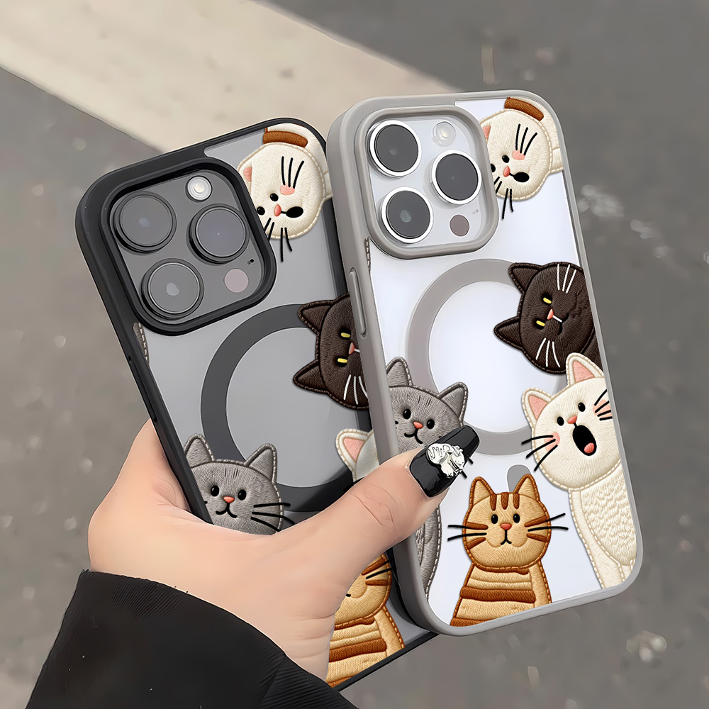 Cute Faux Embroidery Cat Phone - Apple Iphone 15 评论和价格